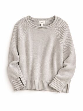 Aerie Soft Knit Sweater | Light Gray | Crewneck | Size Small